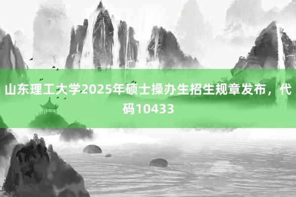 山东理工大学2025年硕士操办生招生规章发布，代码10433