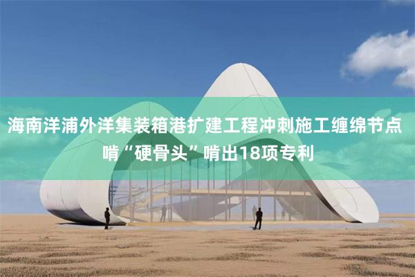 海南洋浦外洋集装箱港扩建工程冲刺施工缠绵节点 啃“硬骨头”啃出18项专利