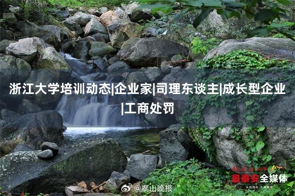 浙江大学培训动态|企业家|司理东谈主|成长型企业|工商处罚